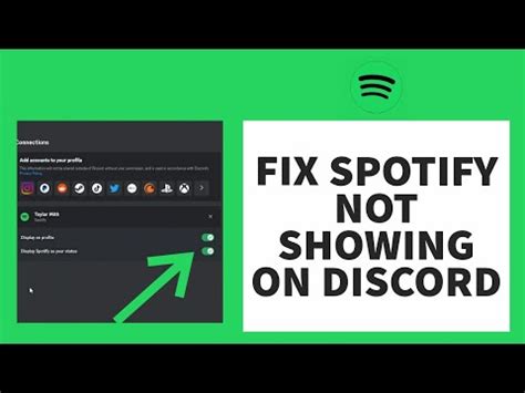 why isn't spotify displaying on discord