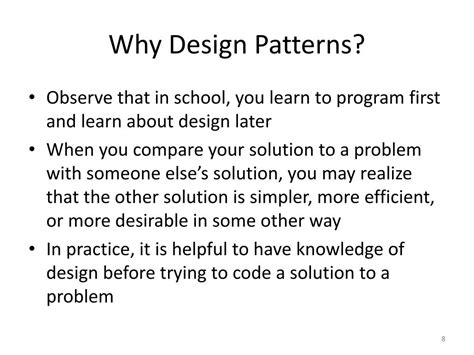 why use design patterns