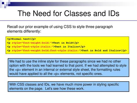 why use id in css