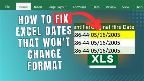 why won't date format work in excel