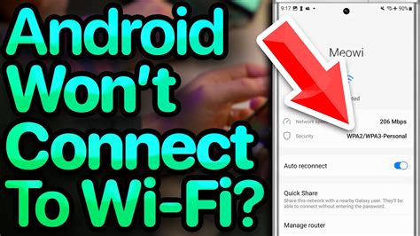 why won't my android connect to wifi