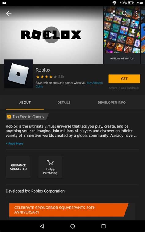 why won't roblox work on my amazon fire tablet