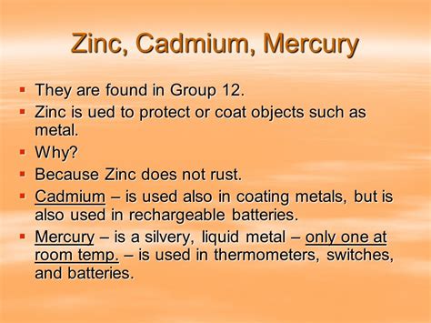 why zinc cadmium and mercury are not called transition elements