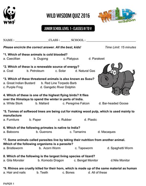 wild wisdom quiz sample questions and answers
