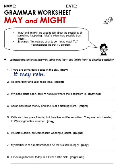 will and might exercises with answers pdf