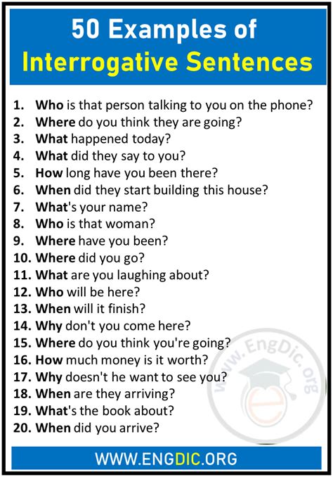 will interrogative sentences examples