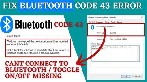 windows 10 bluetooth code 10