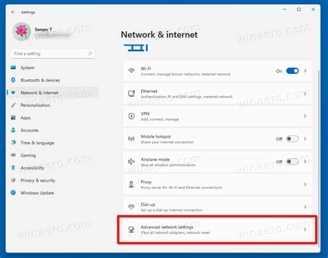 windows advanced network settings