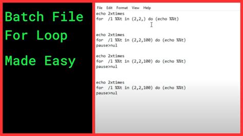 windows batch script nested for loop