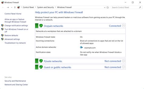 windows defender firewall advanced settings
