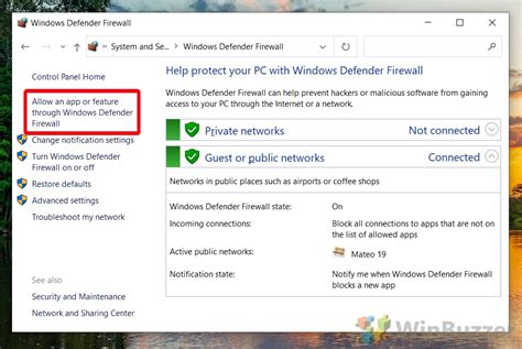 windows defender firewall allow program