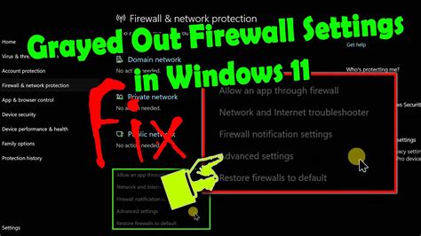 windows defender firewall customize settings greyed out