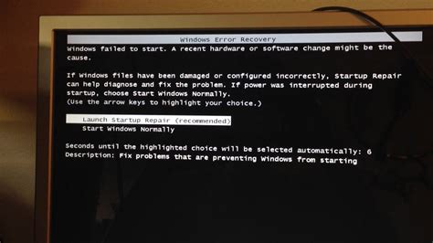 windows error recovery problem