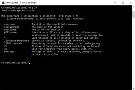 windows msg command examples
