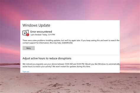 windows update error problem with date and time