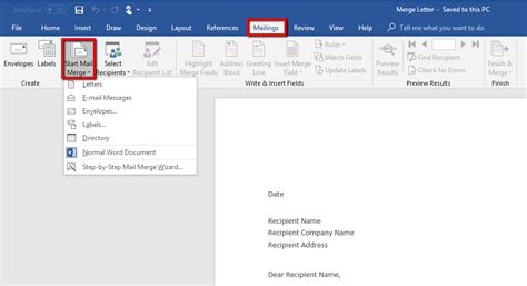 word mail merge from excel to email