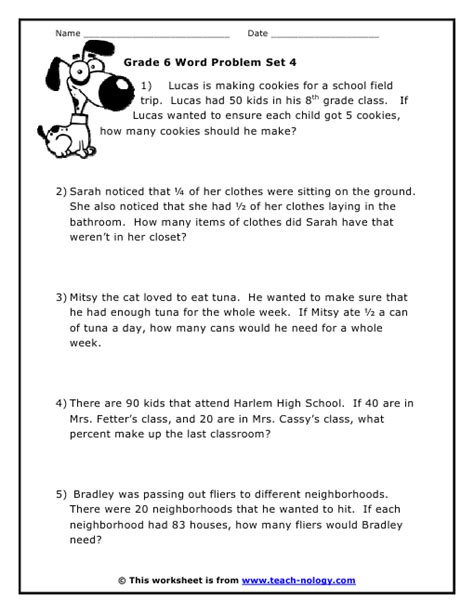 word problem examples grade 6