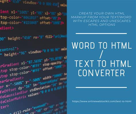 word text to html code