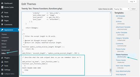 wordpress add code to head functions php