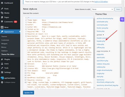 wordpress add code to head section
