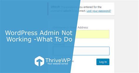 wordpress admin panel not working