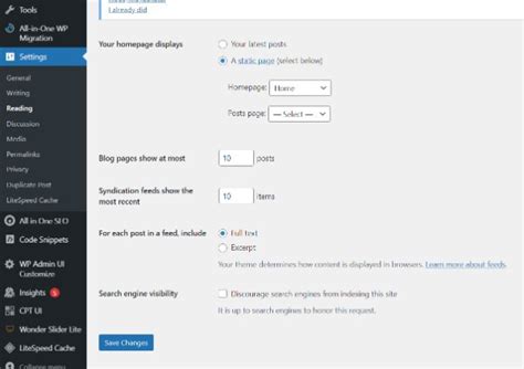 wordpress can't edit home page
