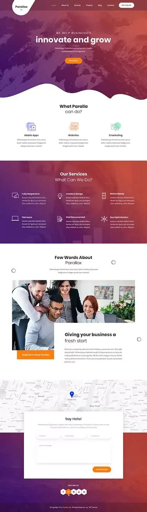 wordpress theme one page parallax free