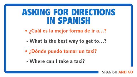words and phrases for giving directions in spanish