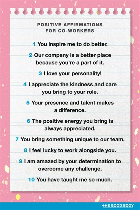 words of affirmation in the workplace examples
