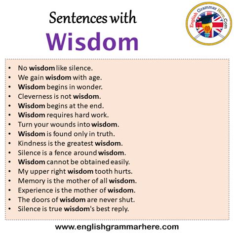 words of wisdom examples in english
