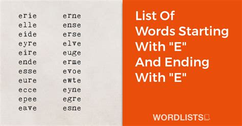 words starting with un ending in e