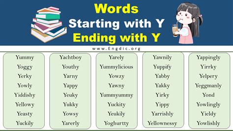 words starting with y ending in c