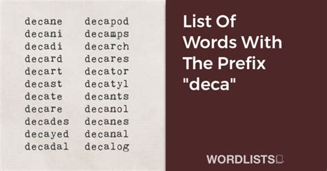 words that begin with the prefix deca