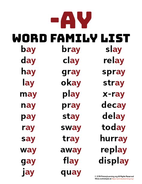 words that ends with ay in tagalog