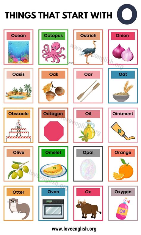 words that start with o objects