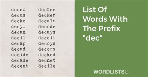 words that start with the root dec