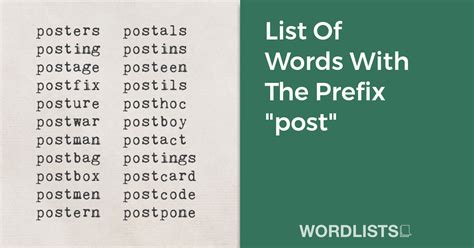 words that start with the root post