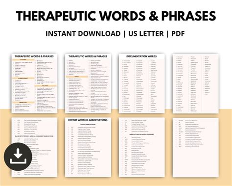 words to use in counseling notes