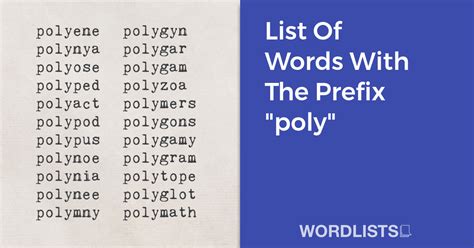 words using poly prefix