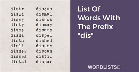 words with dis prefix list