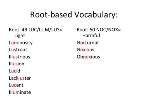 words with lum root