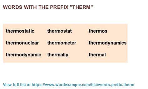 words with the root therm in them