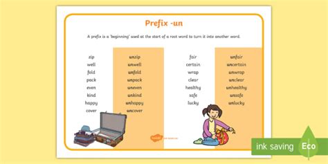 words with un prefix list