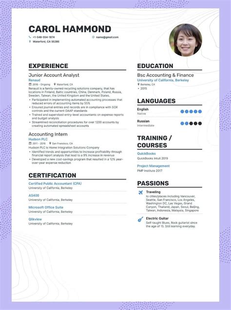 work description examples for resume