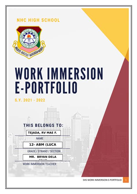 work immersion template word