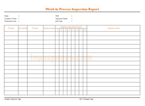 work in process report format sample