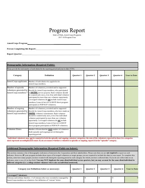 work in progress report format