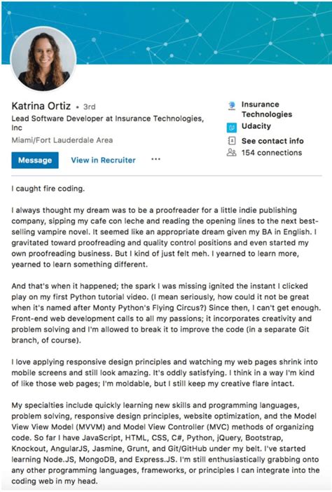 work introduction bio examples