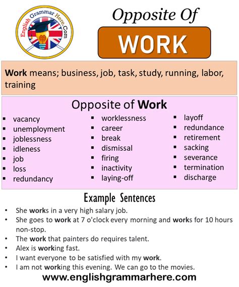 work meaning and examples