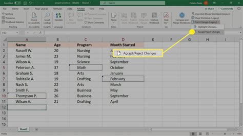 work out change in excel